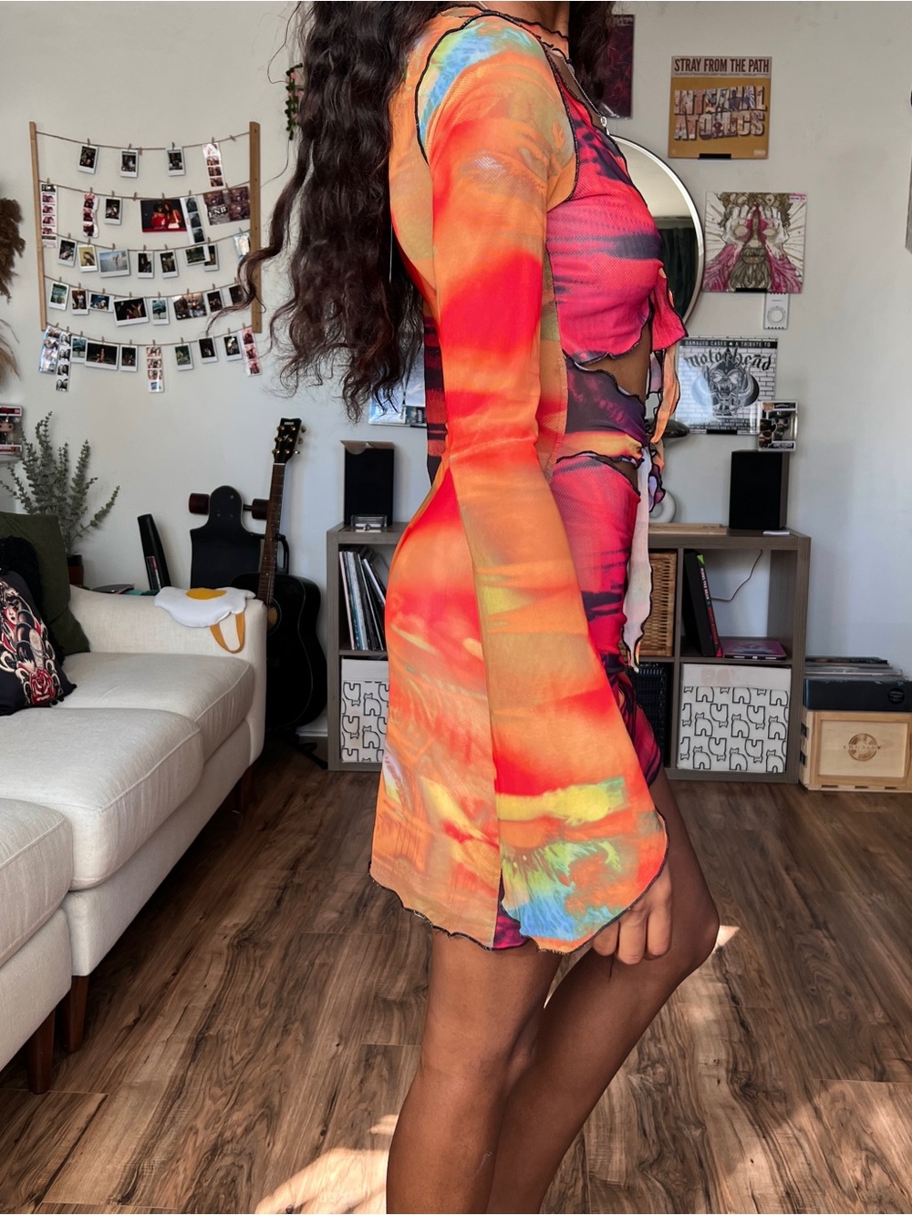 Jaded London Abstract Print Tie Dress - Picture 3 of 8